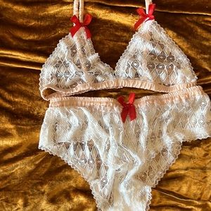 Shein Floral Lace Lingerie Costume Honeymoon Set